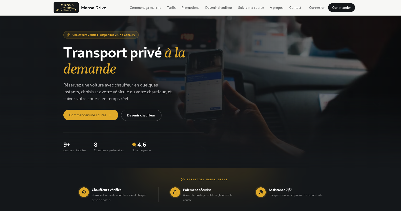 Mansa Drive — Plateforme VTC